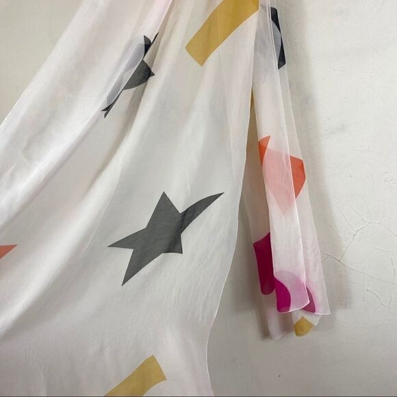 Silk Colorful Shapes Print Scarf - Picture 1 of 3